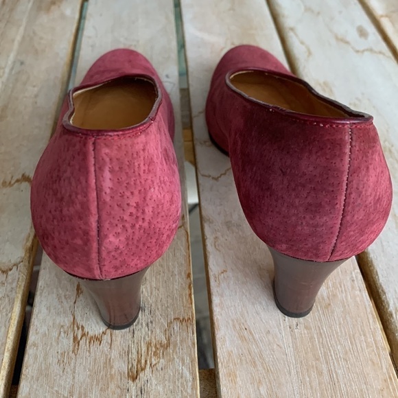 AMALFI BY RANGONI Made in Italy Genuine Leather Maroon Pumps - Picture 5 of 8